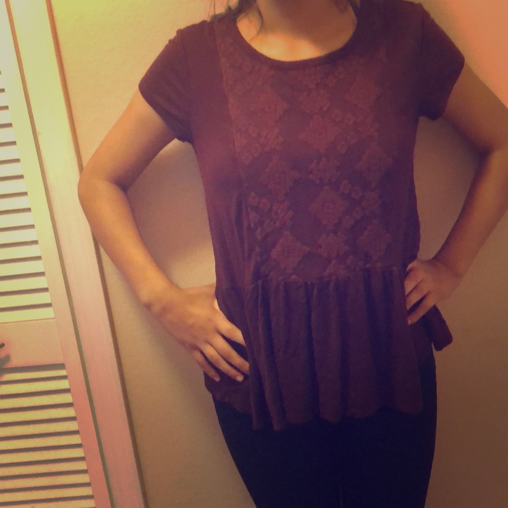 Babydoll Maroon Top